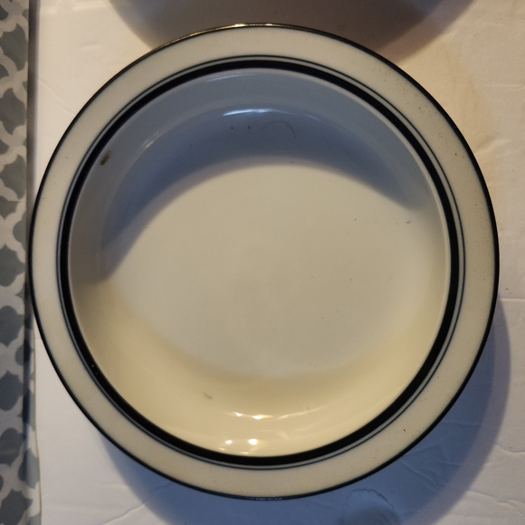 Dansk Bistro Christianshavn Elegant White and Blue Soup Bowk Set of 2 - Picture 1 of 7